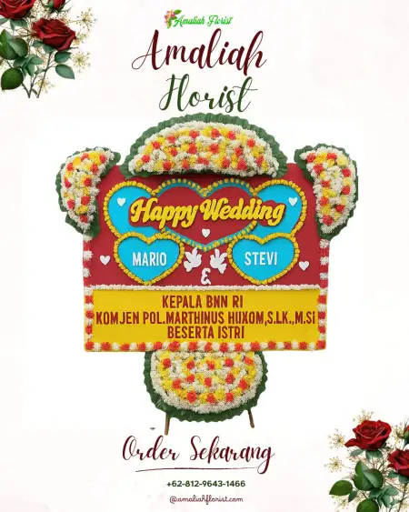 Papan Bunga Pernikahan Tinawun